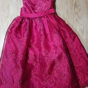 Girls Rare Editions Red Christmas Dress,  size 8